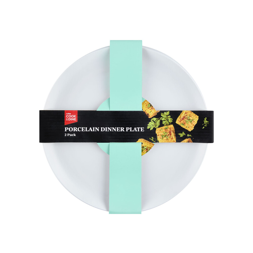 Buy Cook & Dine Porcelain Dinner Plate 2 pack | Coles