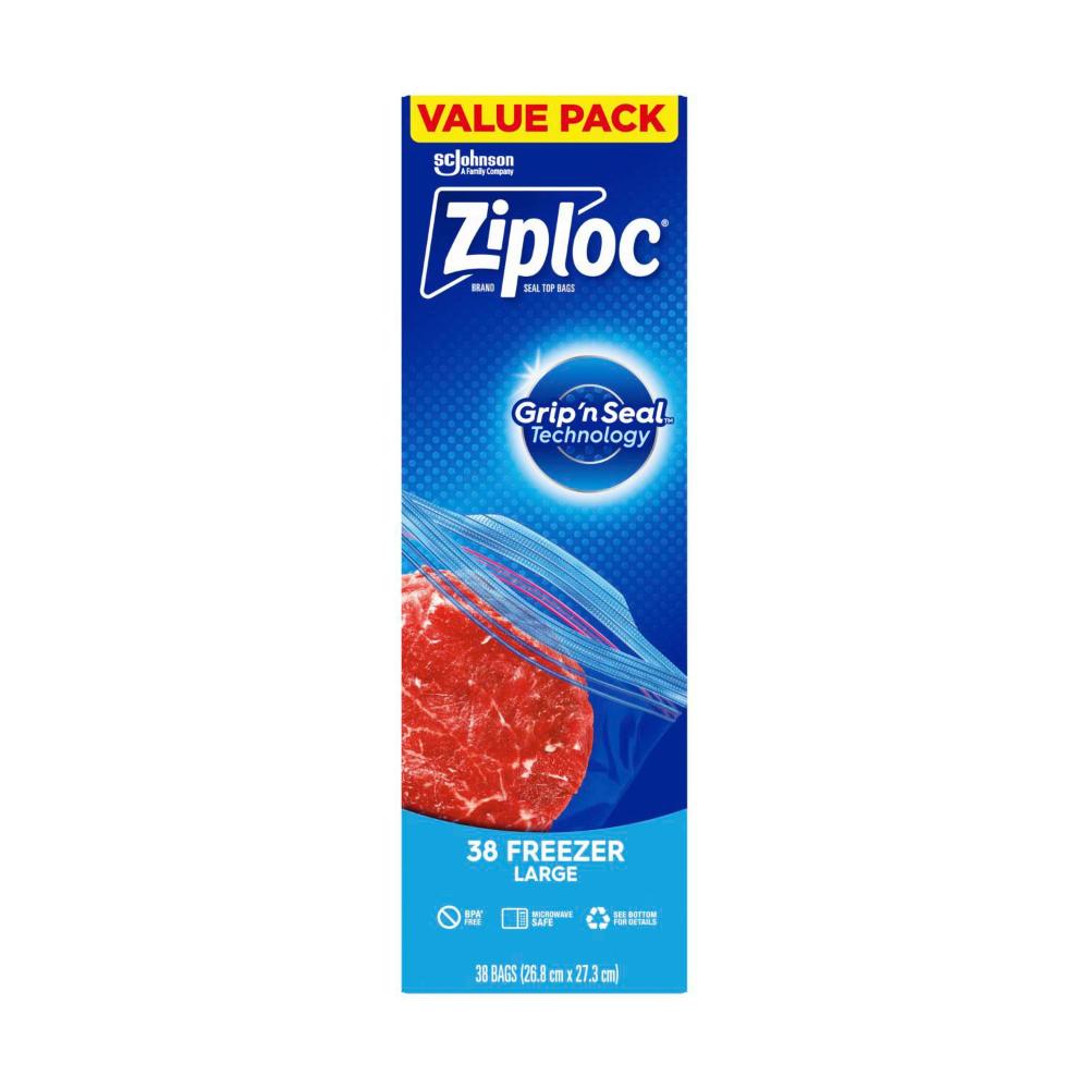 Ziploc Resealable Freezer Large Storage Bags | 38 Pack