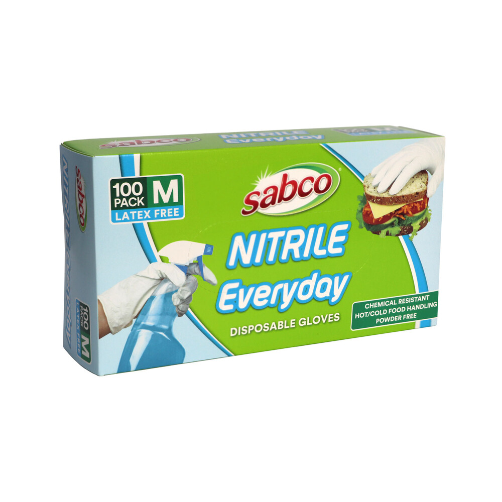 Buy Sabco Nitrile Everyday Disposable Gloves 100 pack Coles
