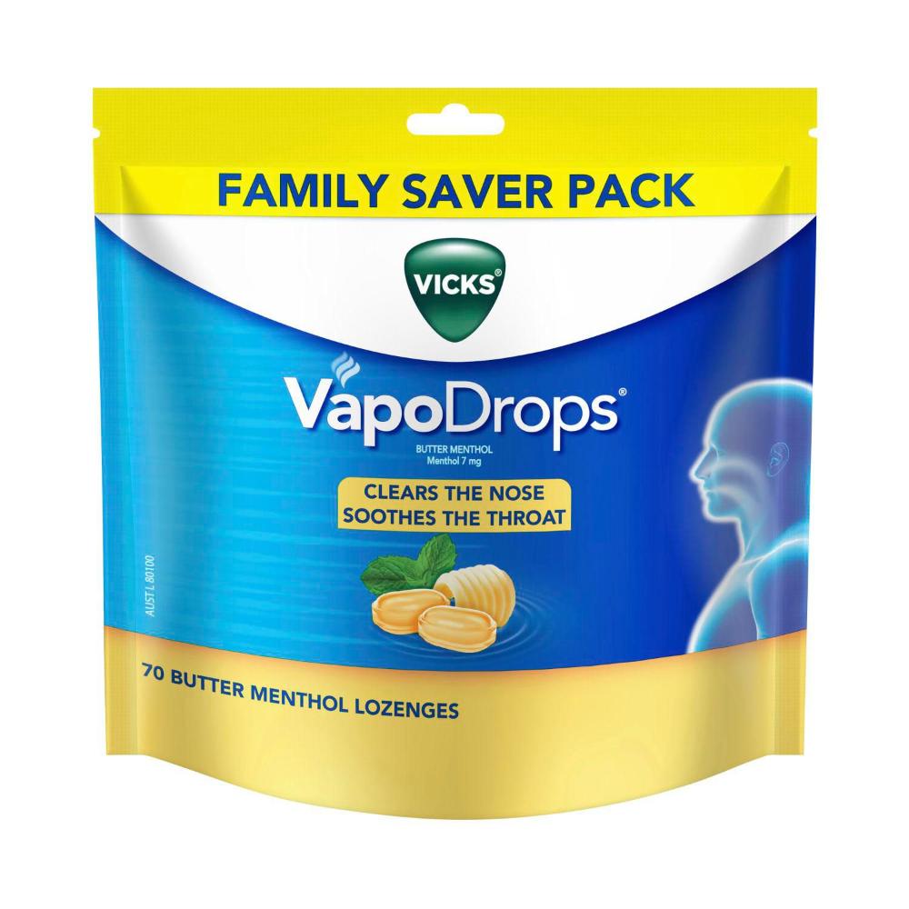Vicks Vapordrops Butter Menthol | 70 pack