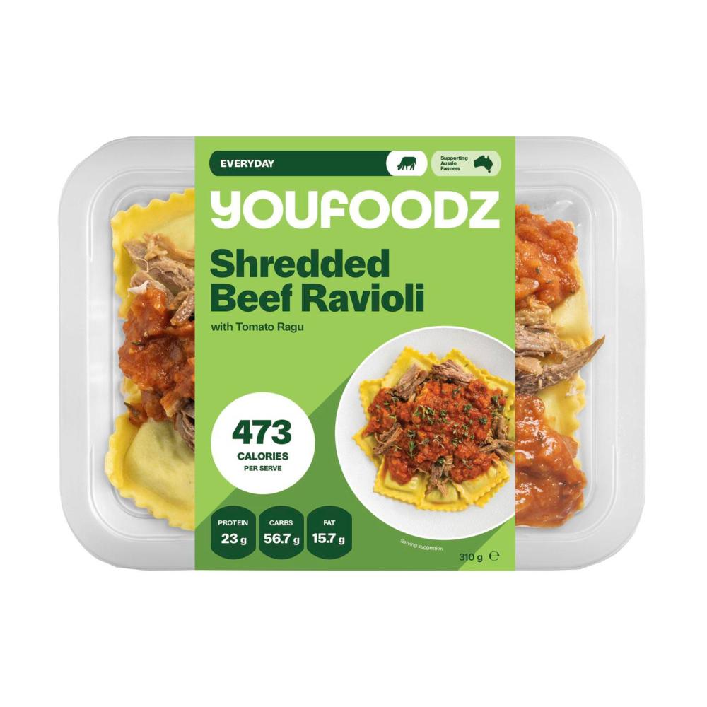 Youfoodz Shredded Beef Ravioli With Tomato Ragu
