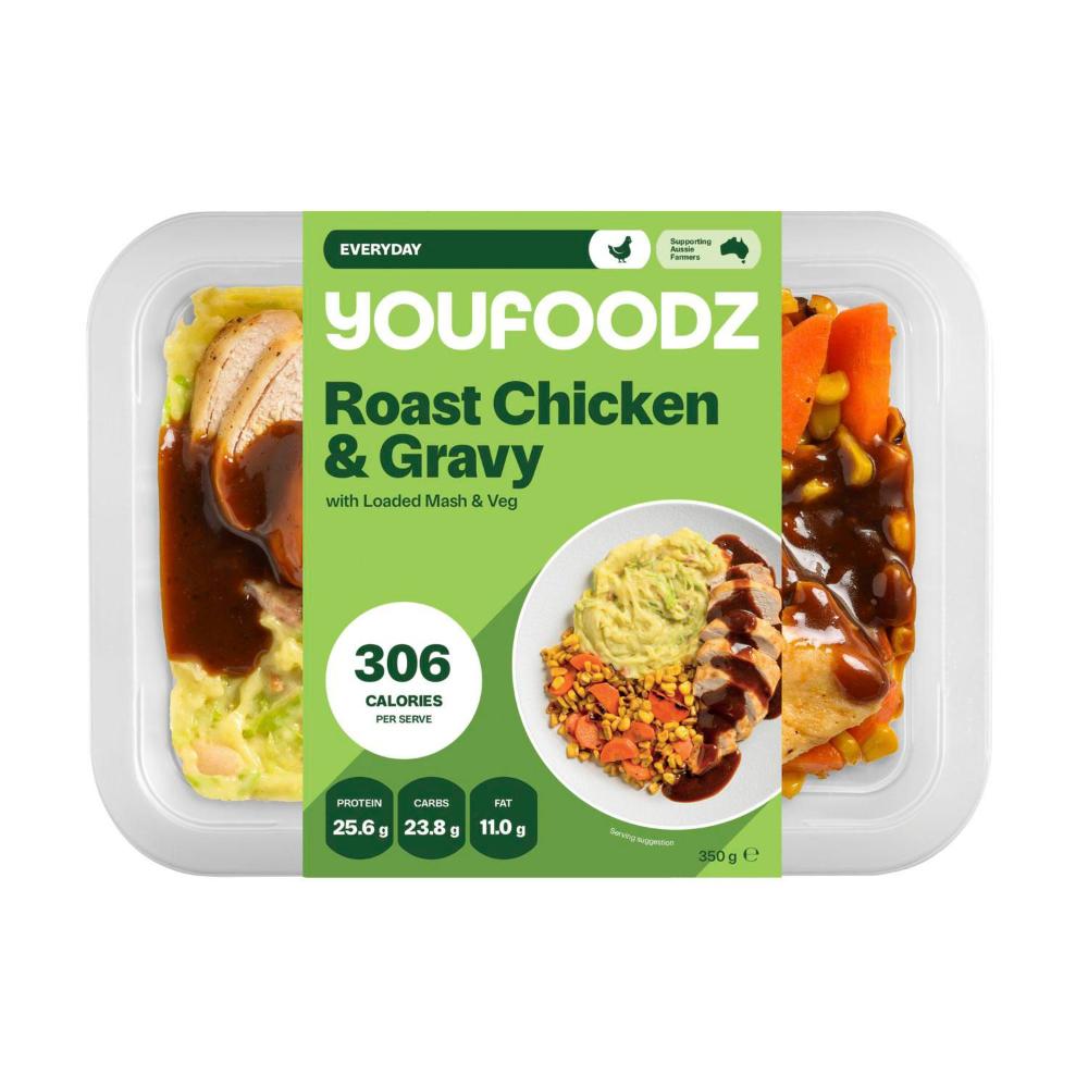 Youfoodz Roast Chicken & Gravy With Loaded Mash & Veg