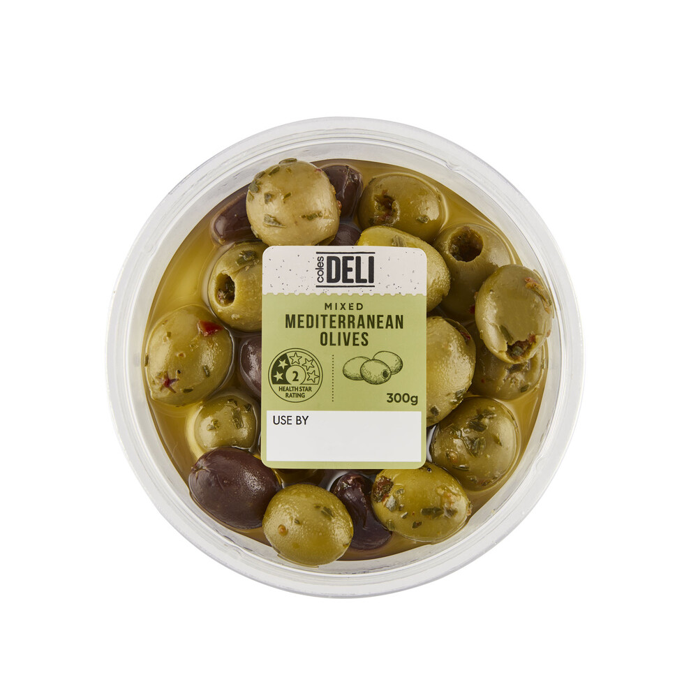 Buy Coles Deli Exp Mediteranean Mix Olives 300g Coles