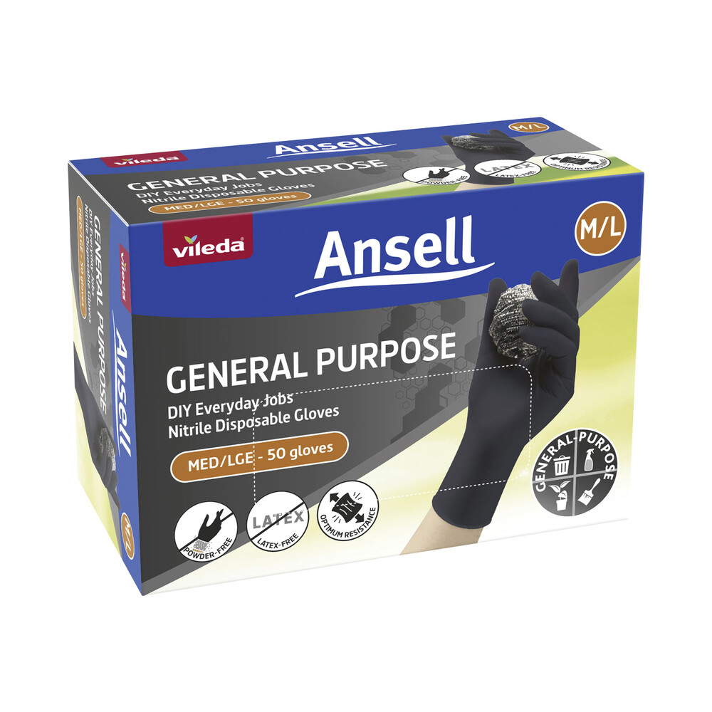 Buy Vileda Ansell General Purpose Nitrile Gloves Large 50 pack Coles