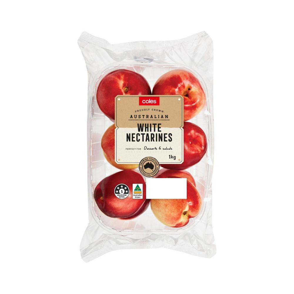 Buy Coles White Nectarines Prepacked 1kg Coles