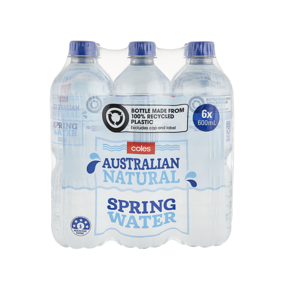 Buy Coles Spring Water 6x600mL 6 pack Coles