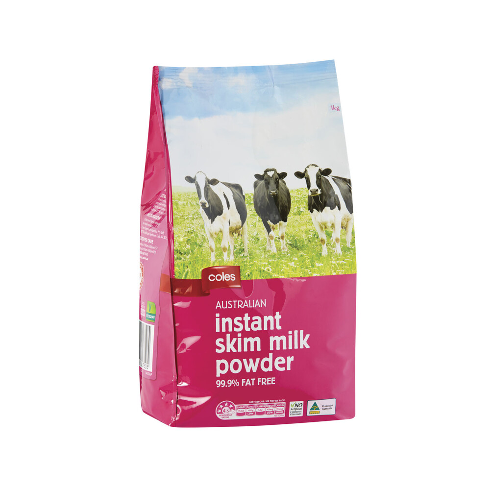 Buy Coles Fat Free Instant Skim Milk Powder 1kg | Coles
