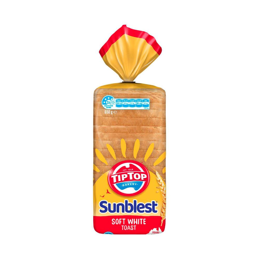 Buy Tip Top Sunblest Soft White Toast Bread 650g | Coles