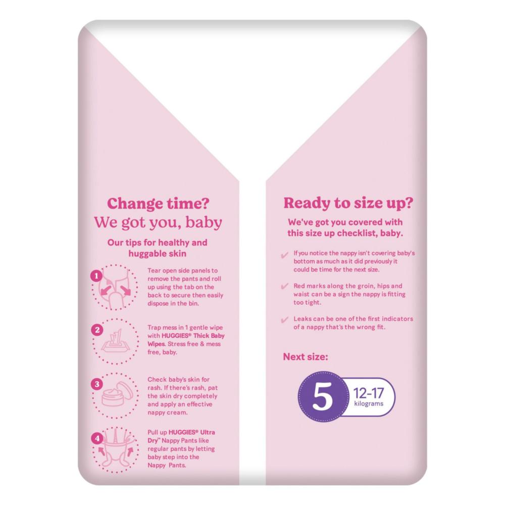 Buy Huggies Ultra Dry Nappy Pants Girls Size (9-14kg) 15 pack