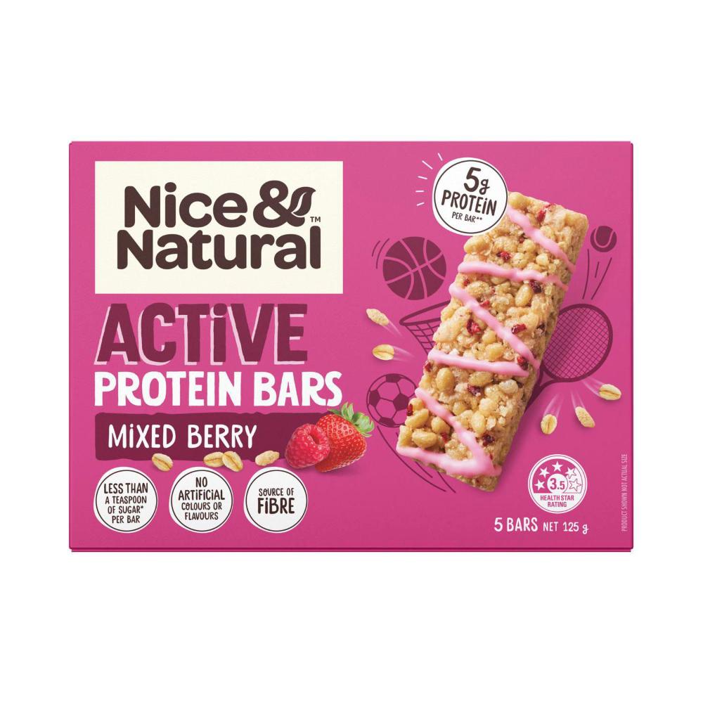 Nice & Natural Active Protein Mixed Berry Multipack School Snacks 5 Pack | 125g