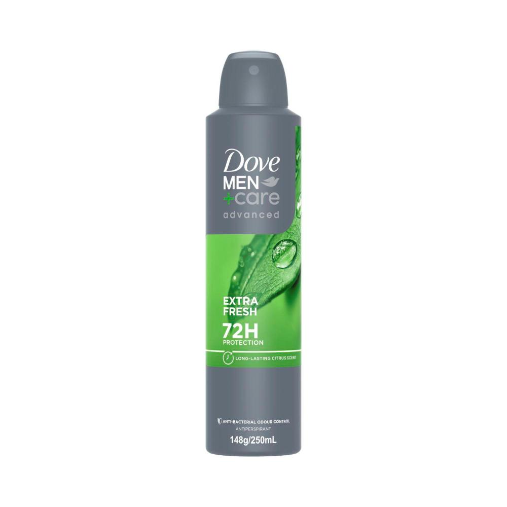 Buy Dove Men Deodorant Advanced 72hr Aerosol Extra Fresh 250mL | Coles
