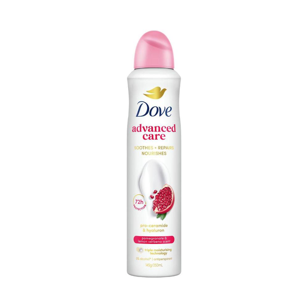 Buy Dove Women Deodorant 72hr Advanced Aerosol Pomegranate 250mL