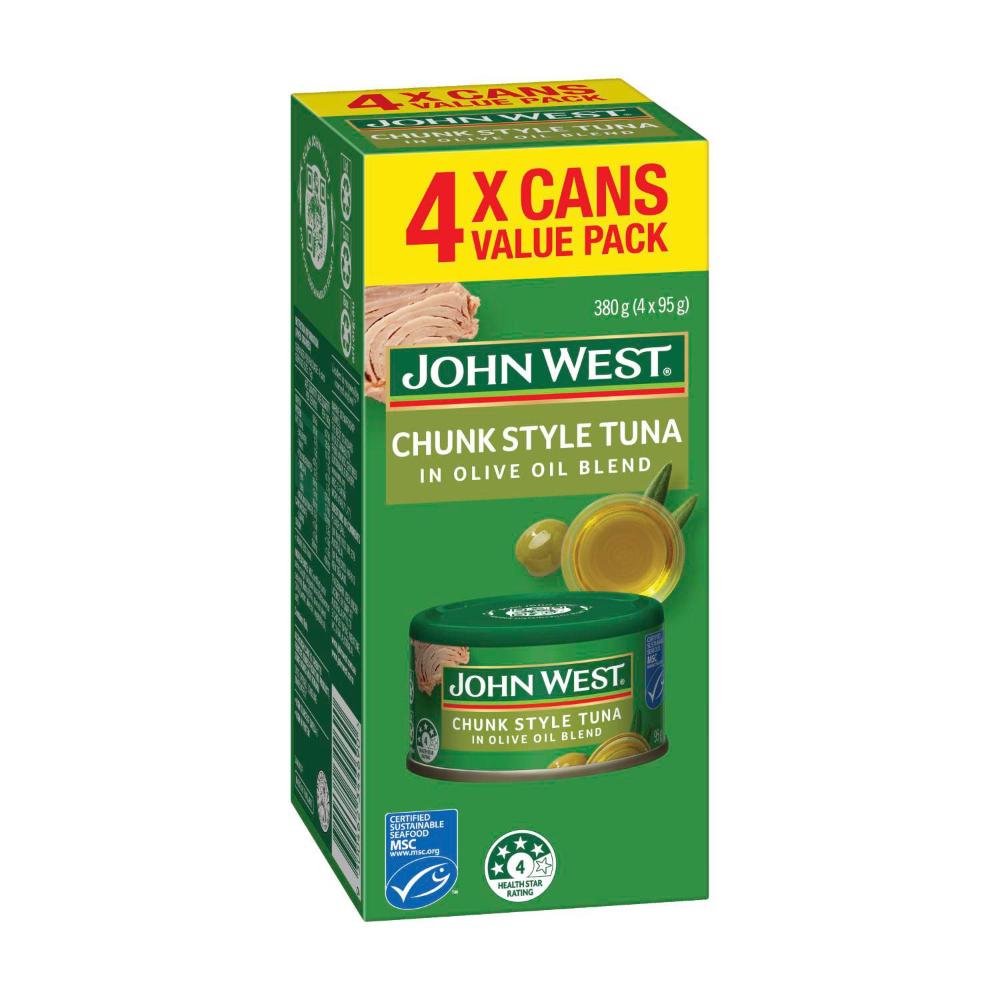 Buy John West Tempters Olive Oil Blend Tuna Multipack 4x95g 380g Coles