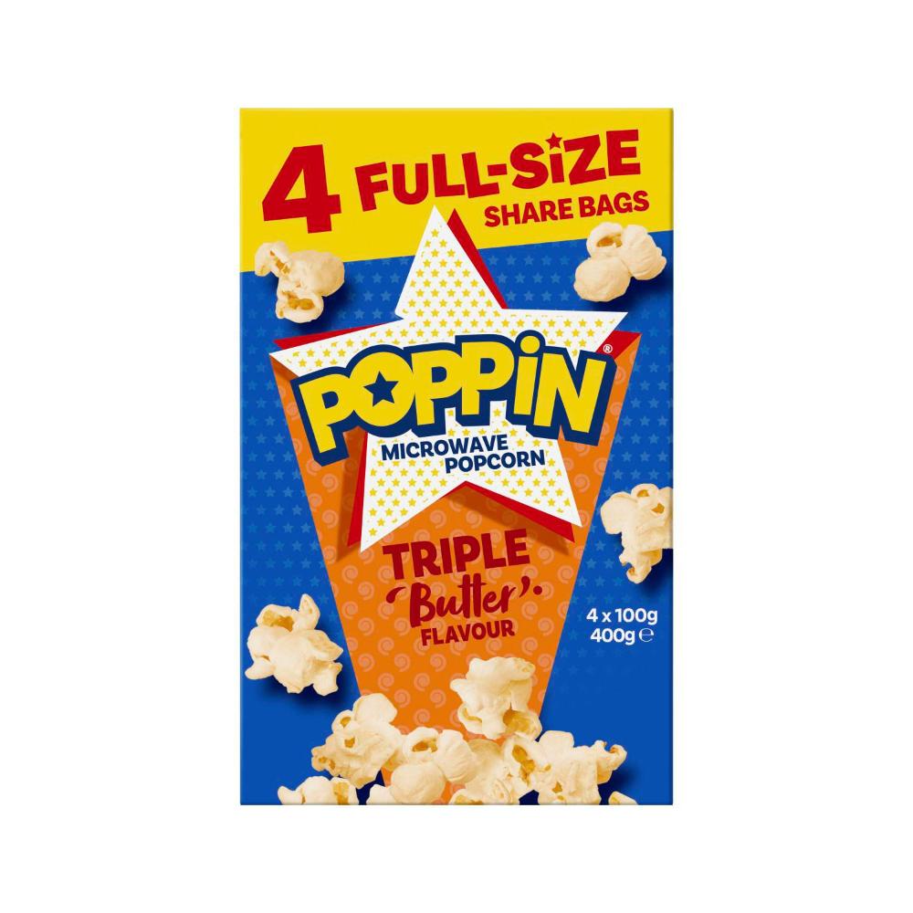 Poppin Triple Butter Microwave Popcorn | 400g