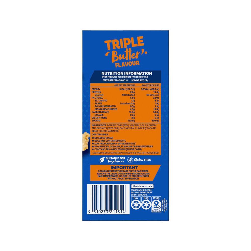 Poppin Triple Butter Microwave Popcorn | 400g