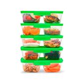 Sistema KLIP IT PLUS Voedselopslagcontainers | 1 L | Lekvrij, stapelbaar en luchtdicht Koelkast/diepvriescontainers met deksels | BPA-vrij kunststof | recyclebaar met TerraCycle | 3 Count