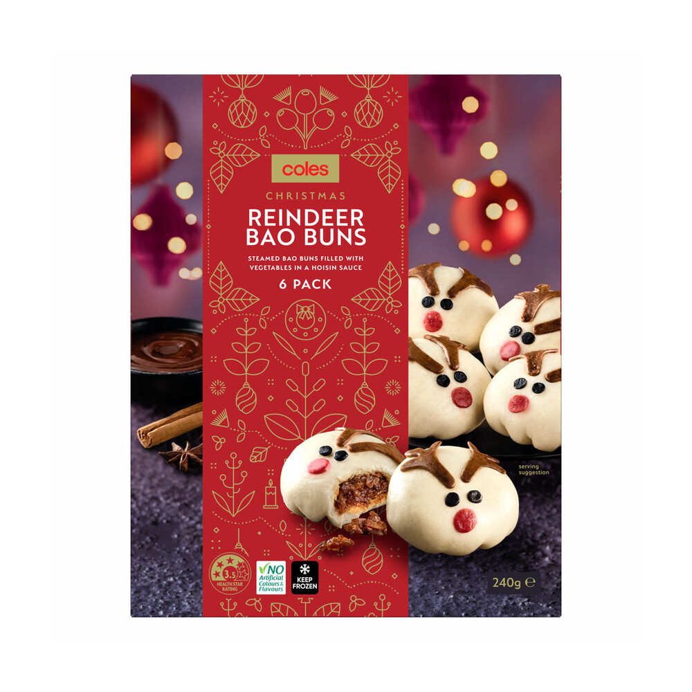 Buy Coles Christmas Reindeer Bao Buns Pack 240g Coles