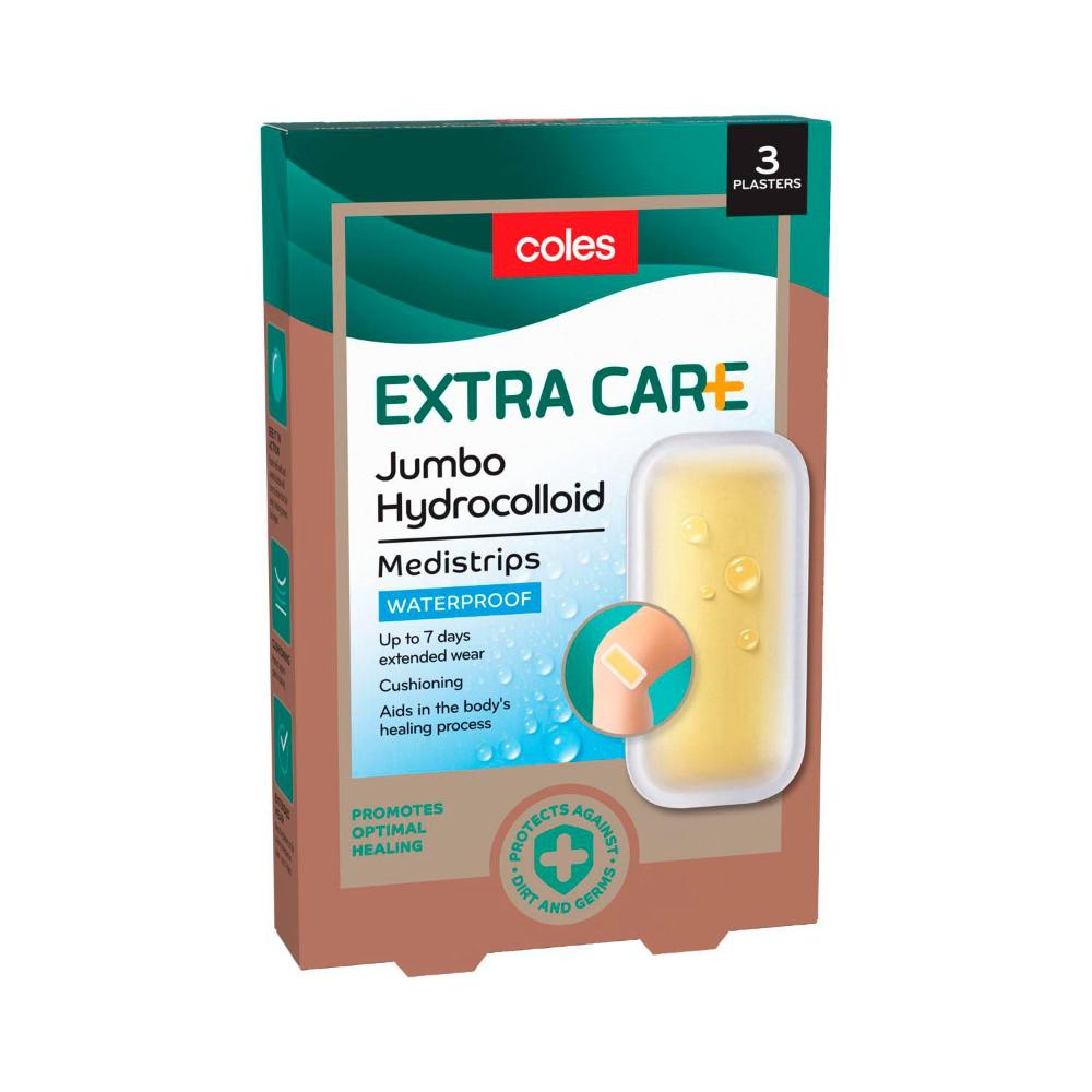 Coles Extra Care Hydrocolloid Medistrips Jumbo | 3 pack