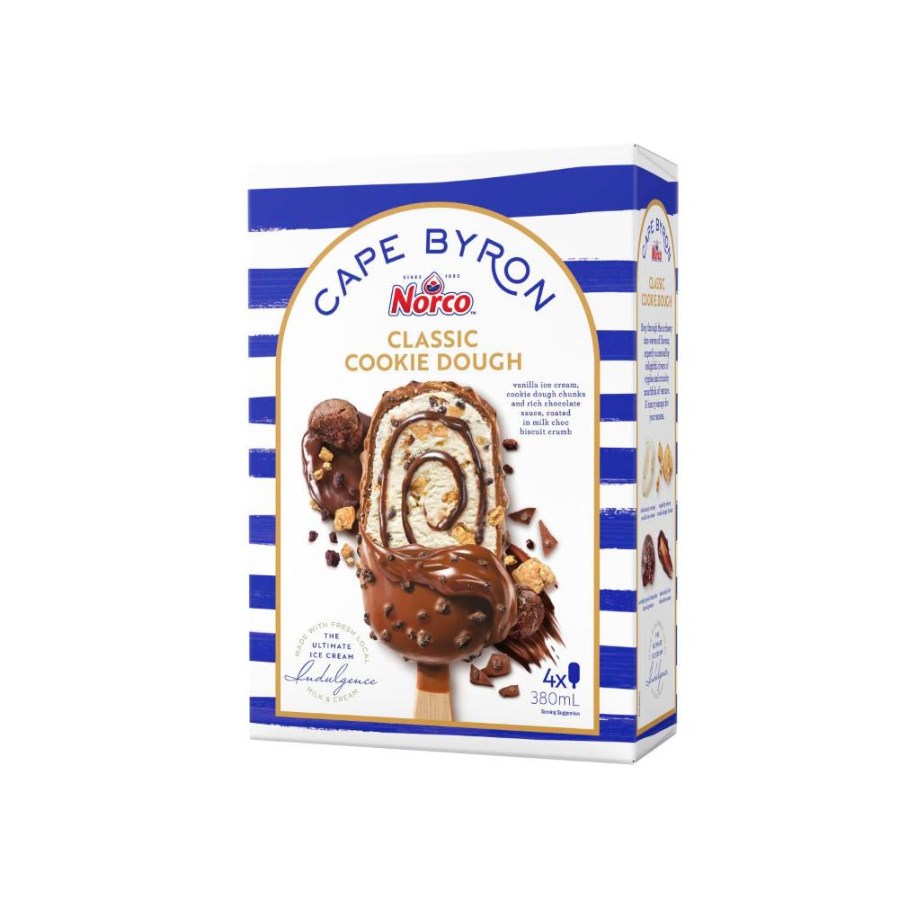 Norco Cape Byron Classic Cookie Dough Ice Cream Sticks 4 Pack | 380mL