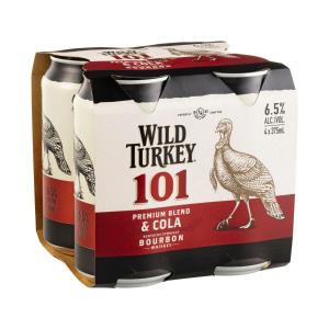 WILD TURKEY 101 4本セット Buy Wild Turkey & Cola 101 Can 375ml 4 Pack | Coles