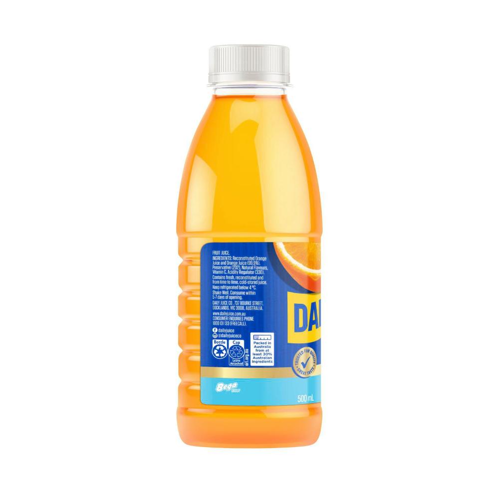Buy Daily Juice Pulp Free No Added Sugar Orange Juice 500mL Coles