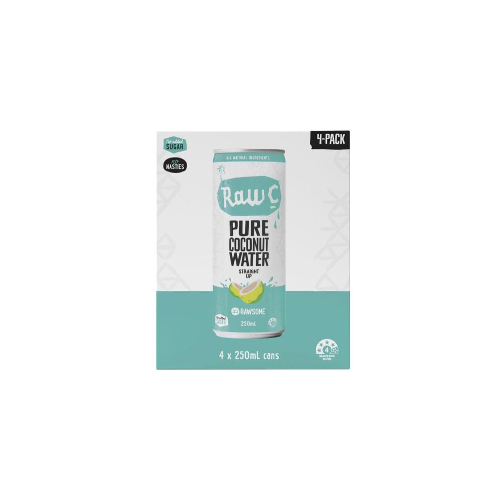 Buy Raw C Coconut Water 4x250ml Pack Coles