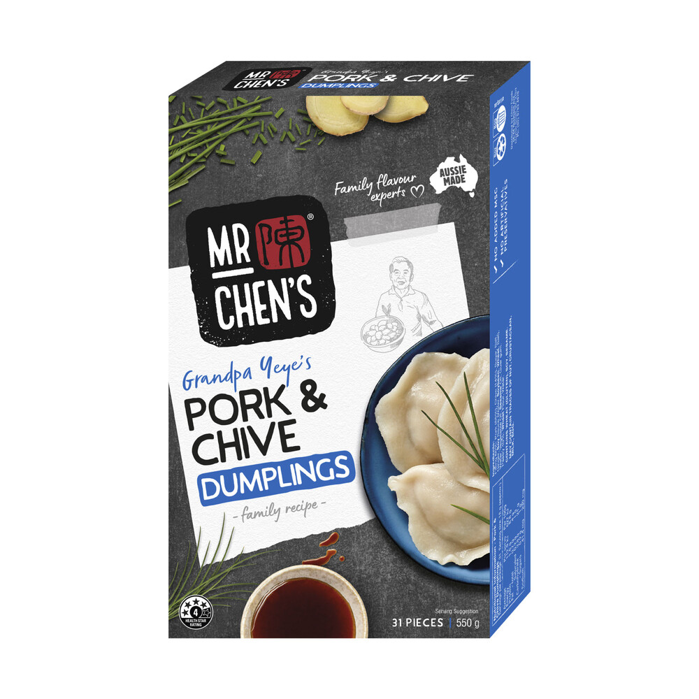 Mr Chen's Pork & Chive Dumplings 31 Pieces | 550g