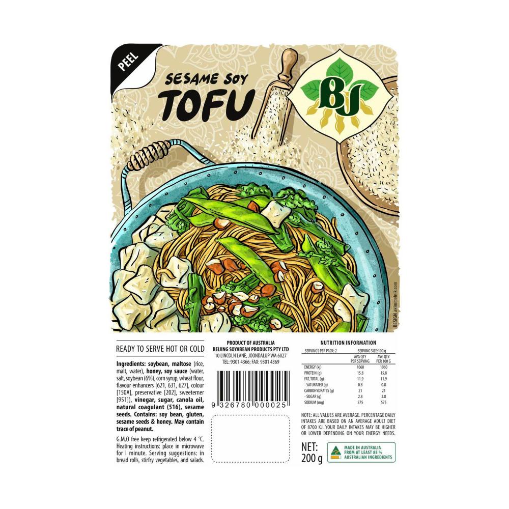 Buy Beijing Soya Dairy Tofu Sesame Soy 200g Coles