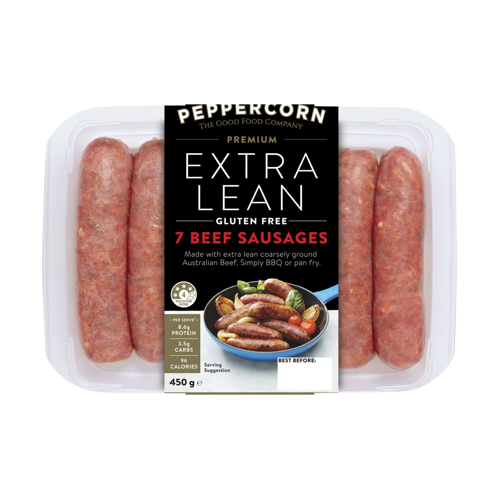 Peppercorn Extra Lean Beef Sausages | 450g