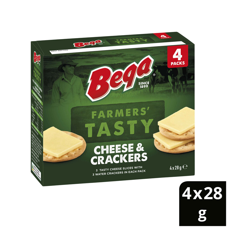 Bega Farmers Tasty Cheese & Crackers Multi Pack 4 Pack | 112g