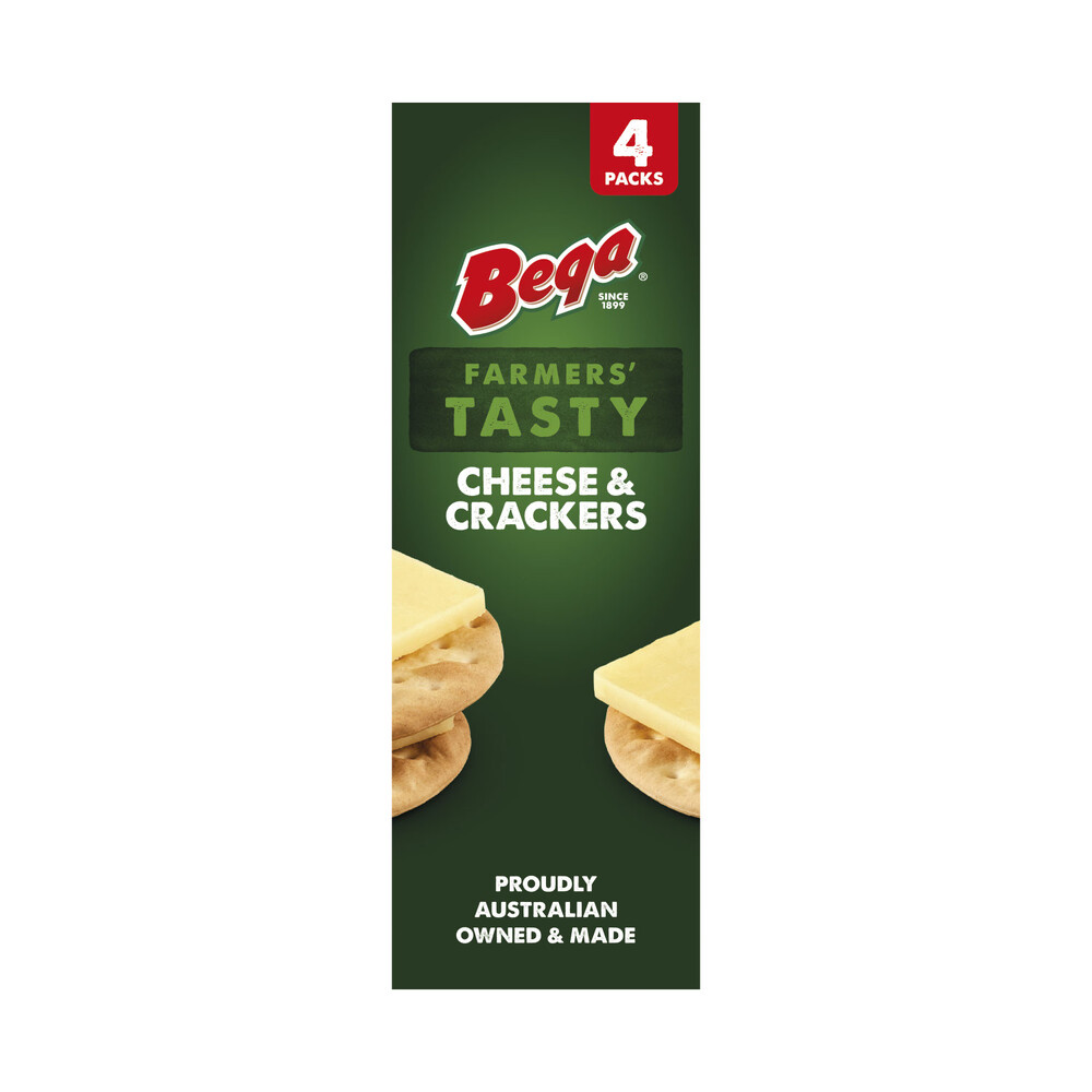 Bega Farmers Tasty Cheese & Crackers Multi Pack 4 Pack | 112g