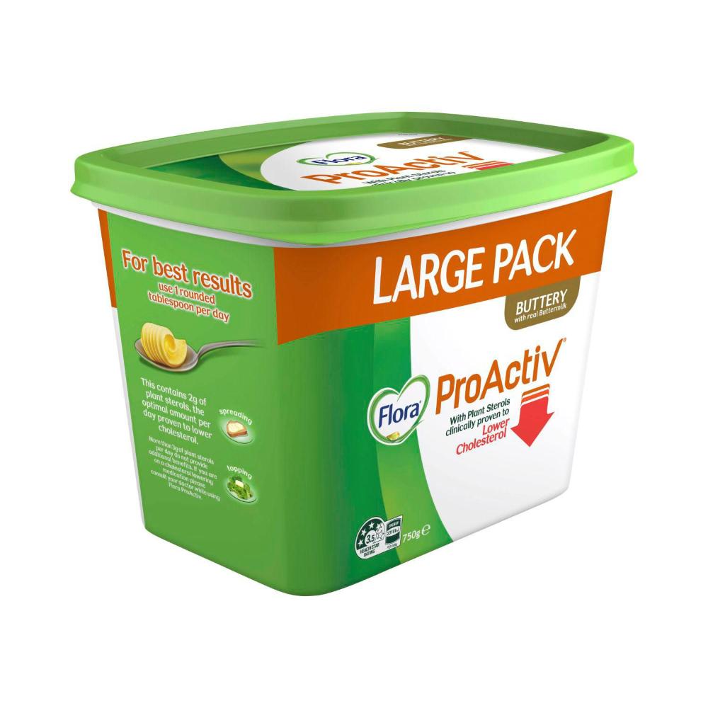 Buy Flora Proactiv Margaine Spread Buttery 750g | Coles