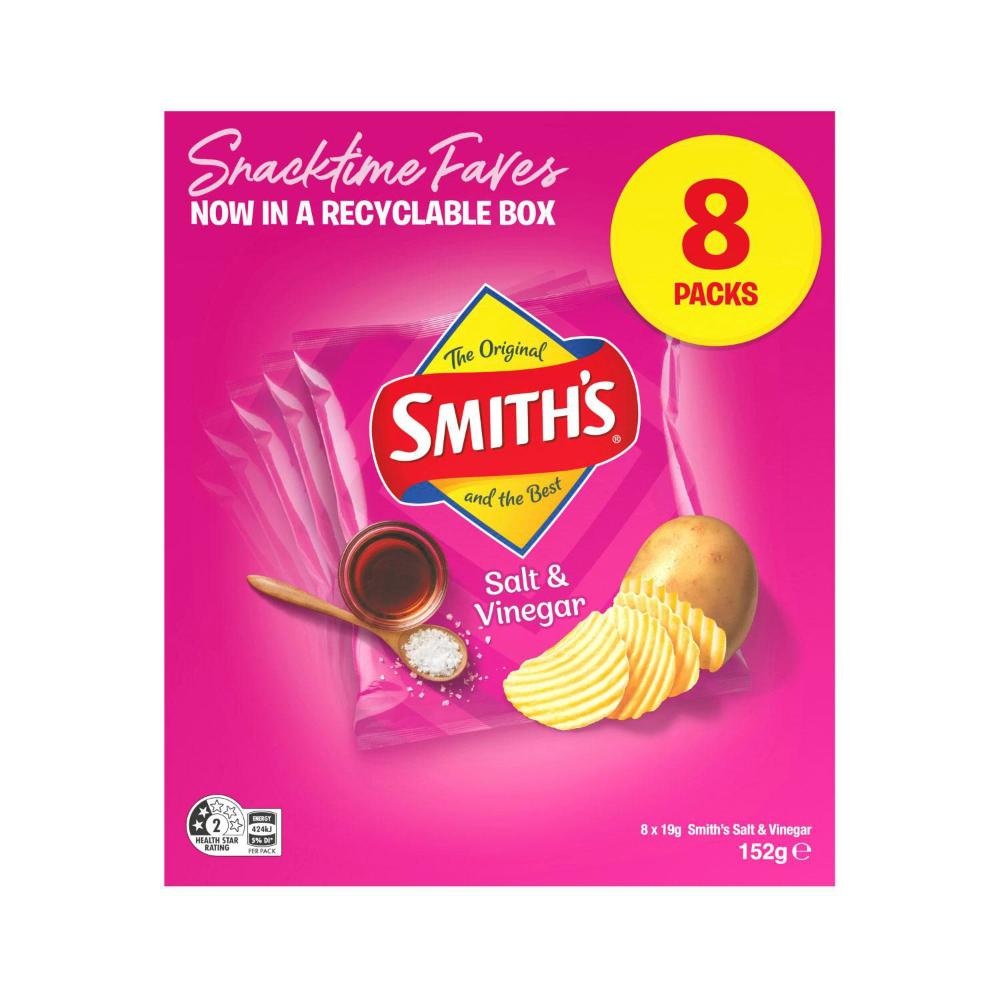 Smith's Salt & Vinegar Multipack Potato Chips | 8 Pack