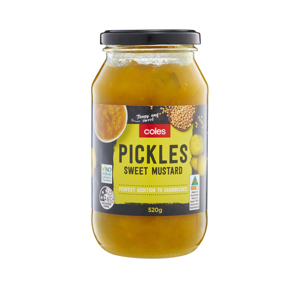Coles Sweet Mustard Pickles | 520g