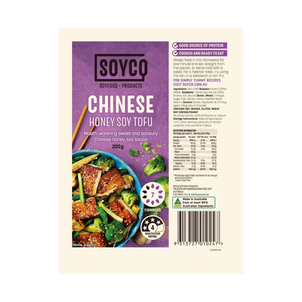 Buy Soyco Tofu Chinese Honey Soy 200g Coles