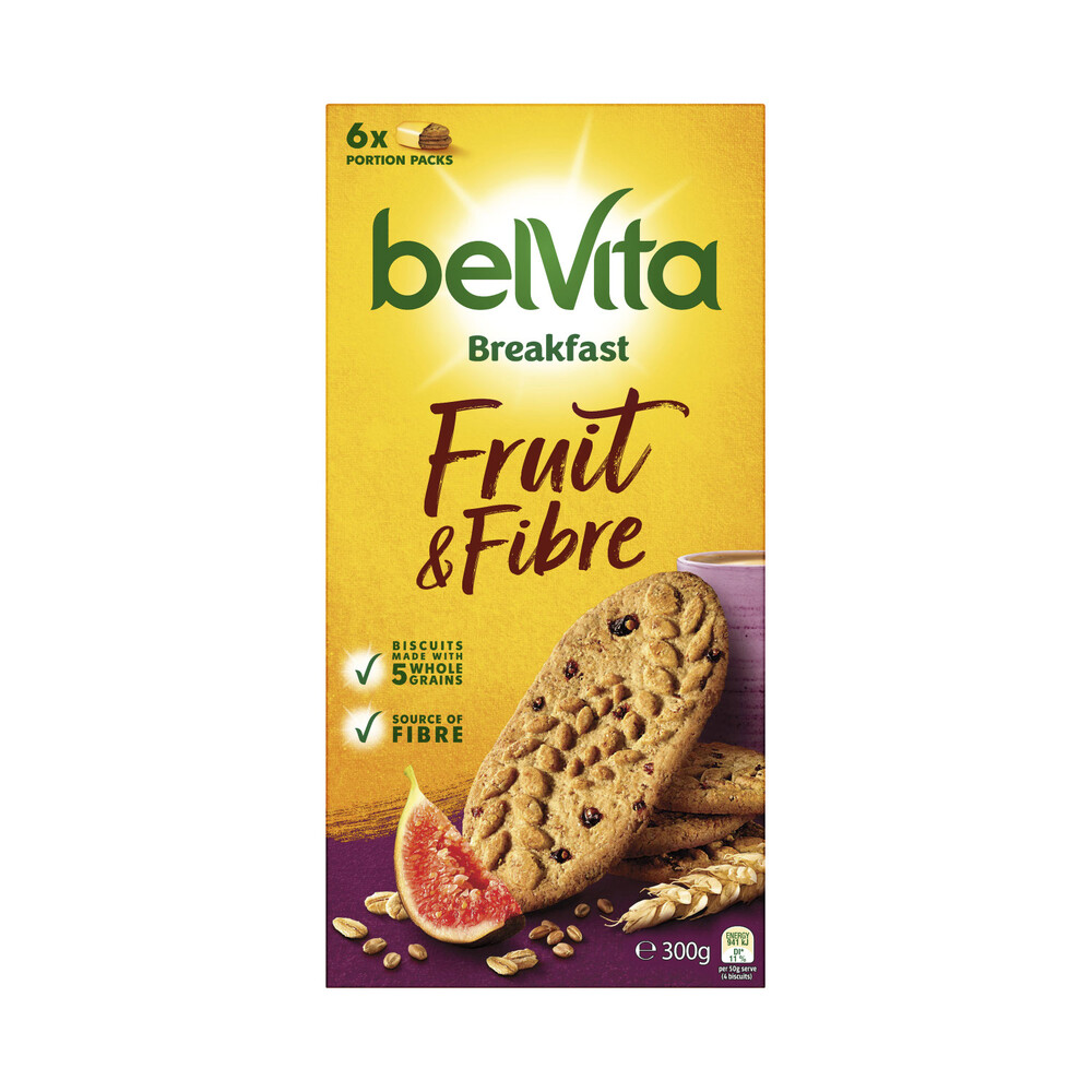 Buy Belvita Fruit & Fibre Breakfast Biscuits 6 Pack 300g Coles