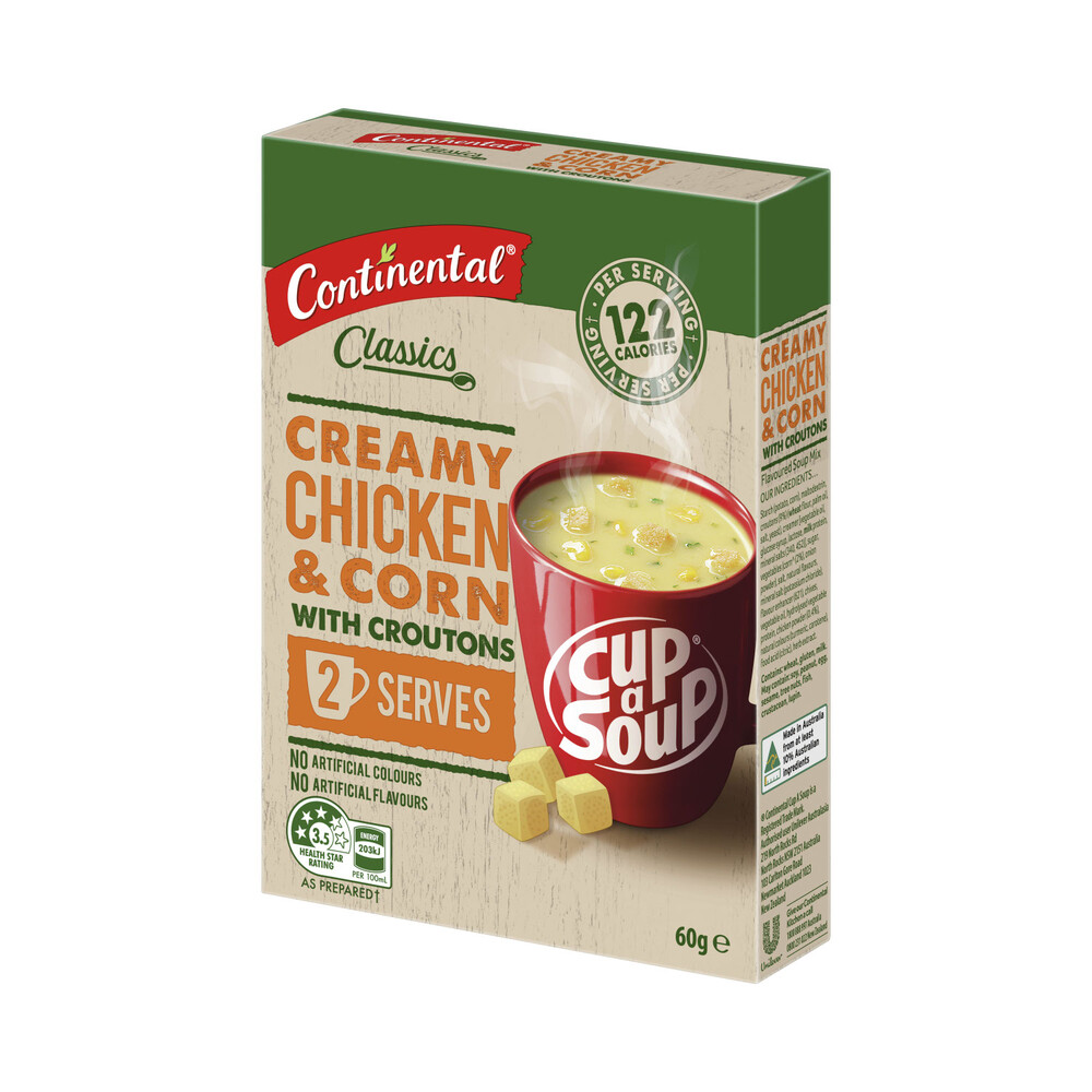 Continental Cup A Soup Creamy Chicken & Corn With Croutons Serves 2 | 60g