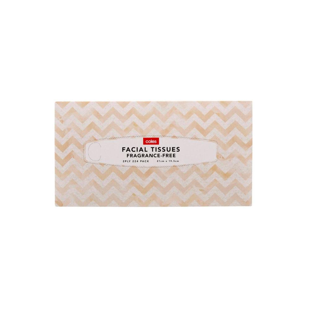 Coles 2-Ply Facial Tissues | 224 Pack