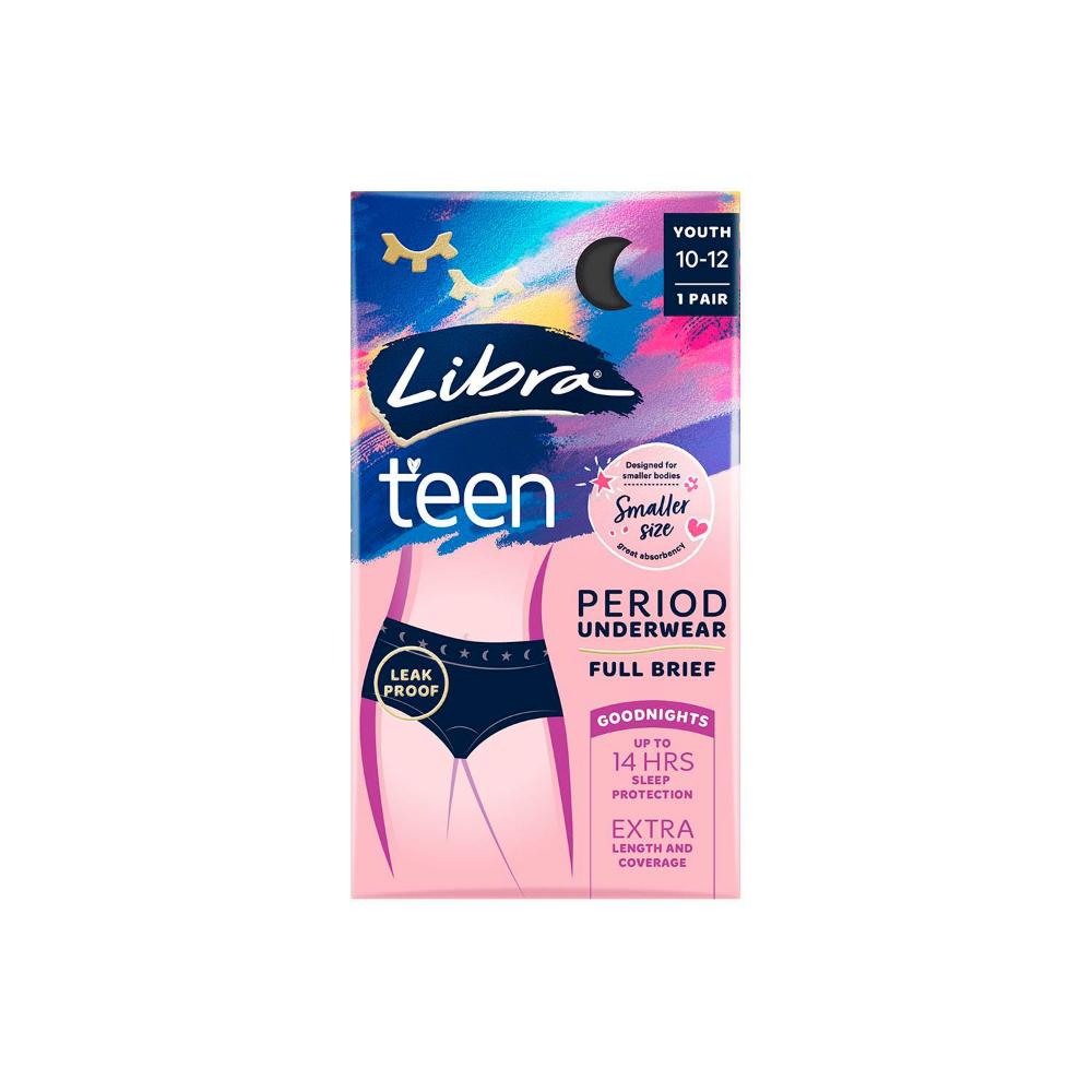 Libra Teen Period Underwear Black Full Size 10-12 | 1 Each