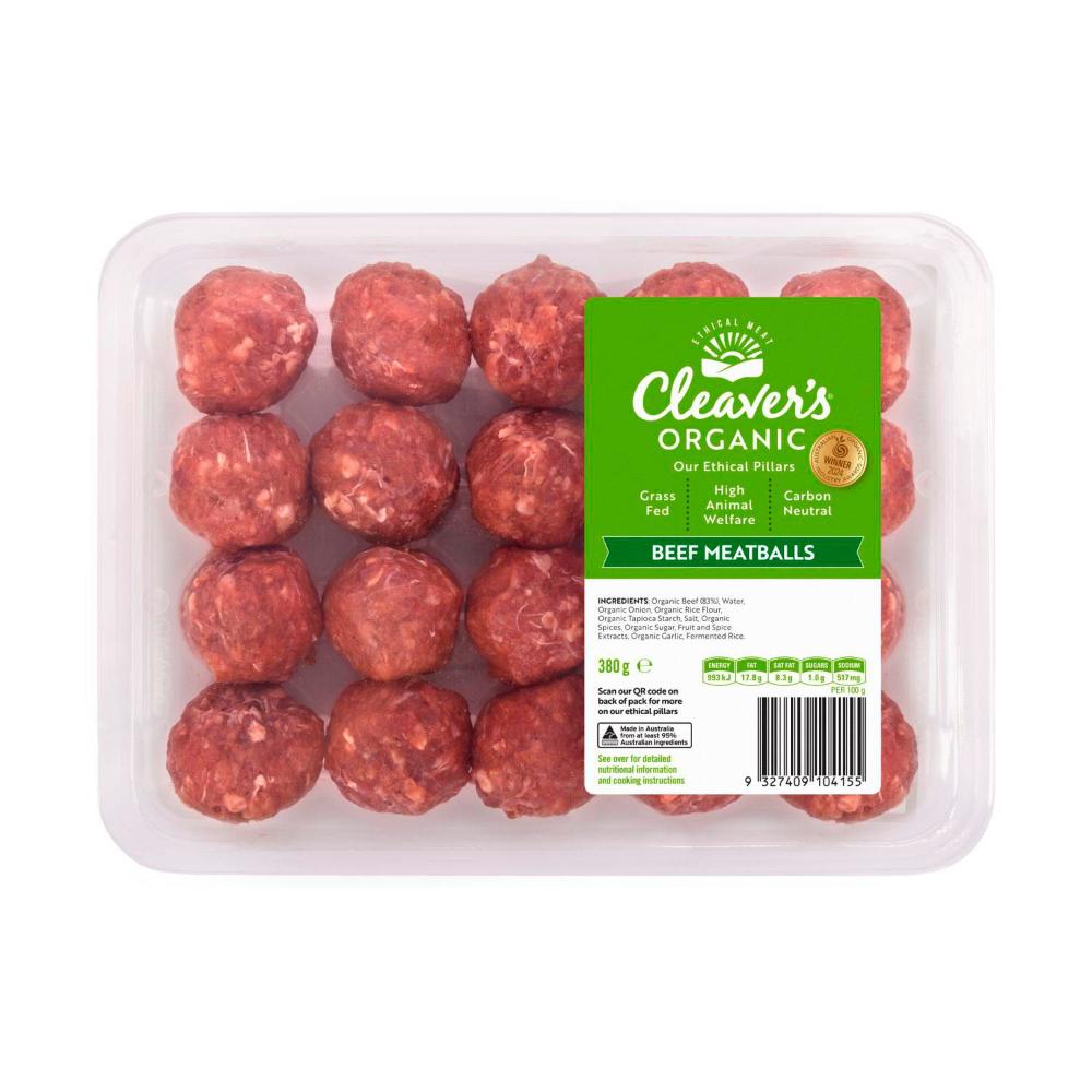 Buy Cleaver's Organic GrassFed Beef Meatballs 380g Coles
