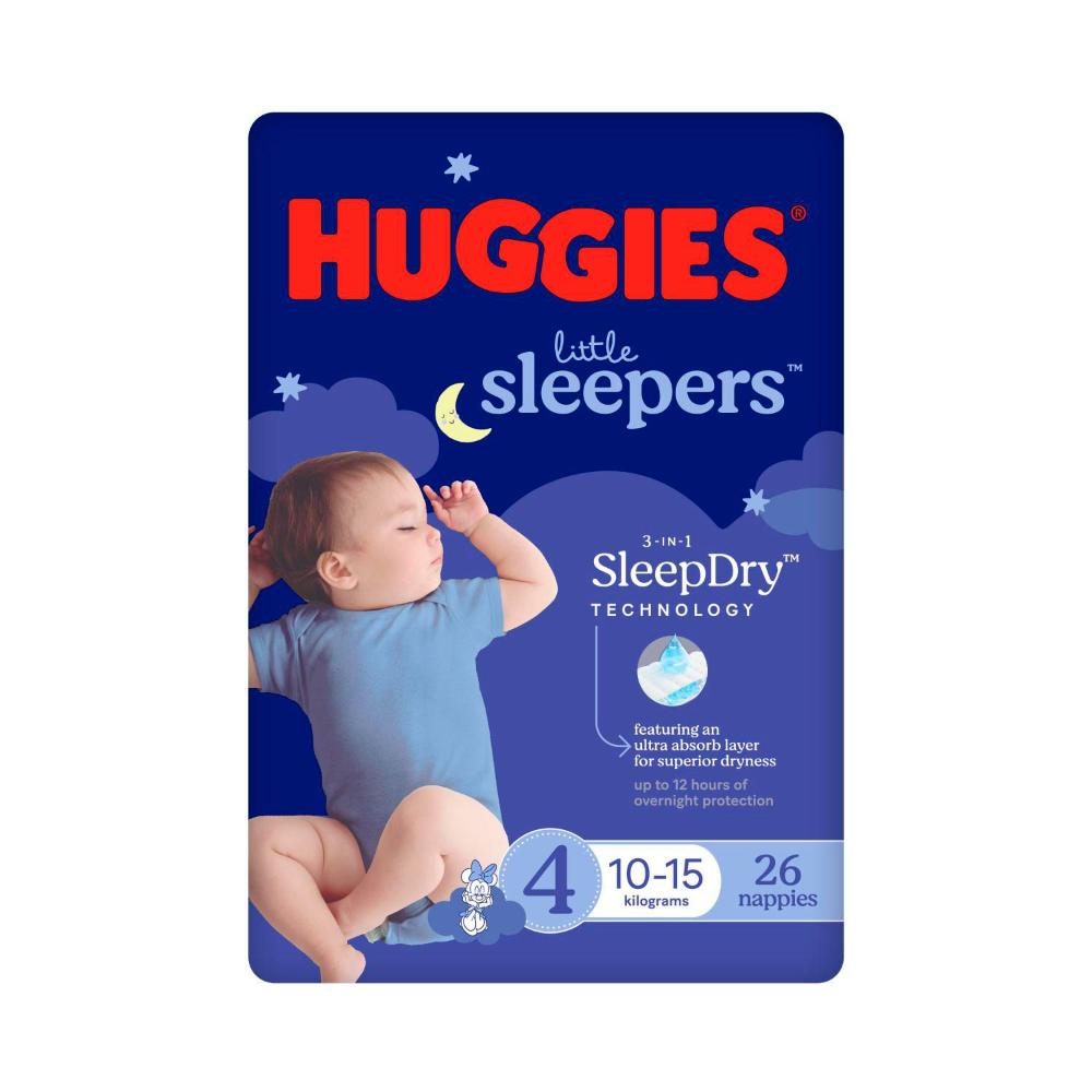 Huggies Little Sleepers Overnight Nappies Size 4 | 26 Pack