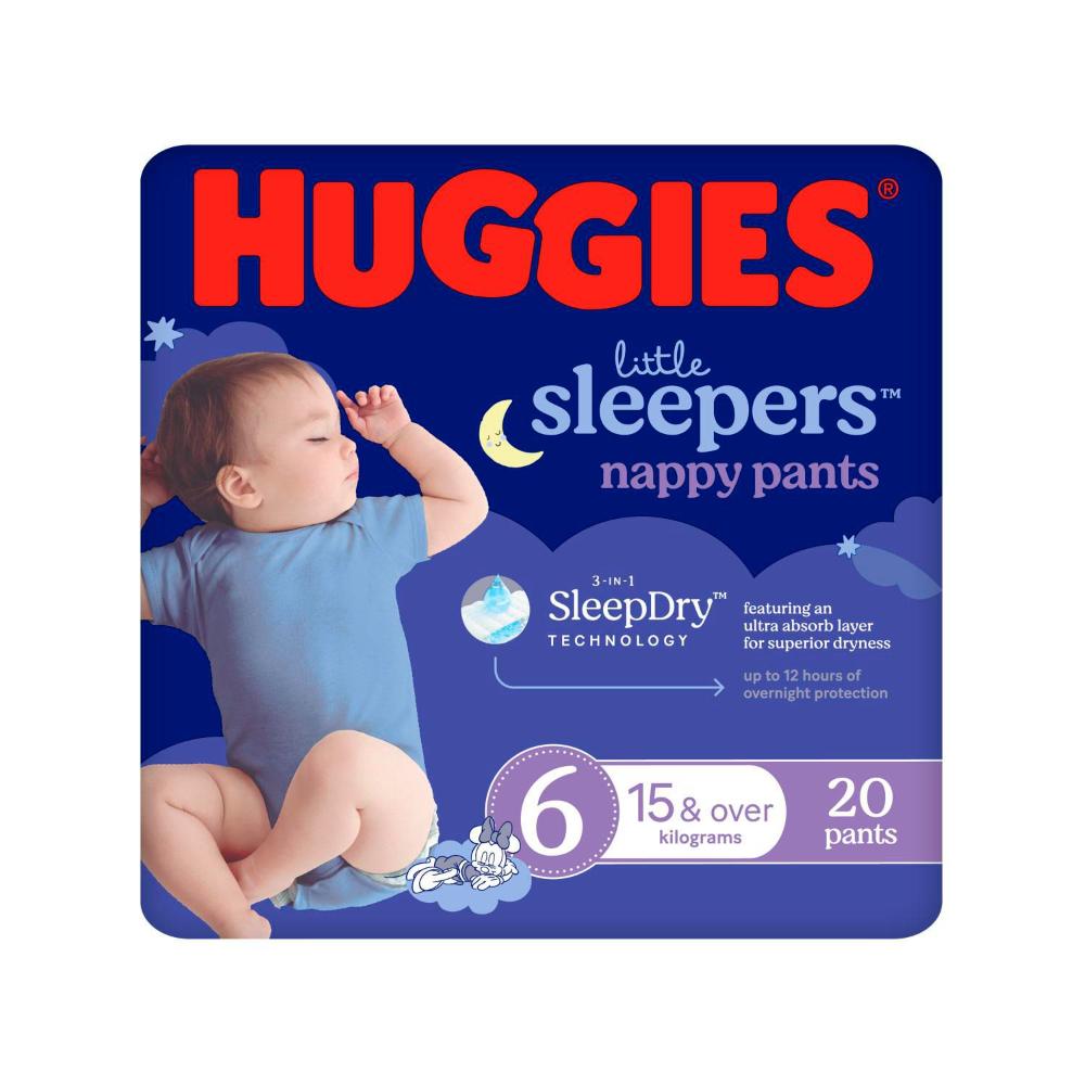 Huggies Little Sleepers Nappy Pants Size 6 | 20 Pack