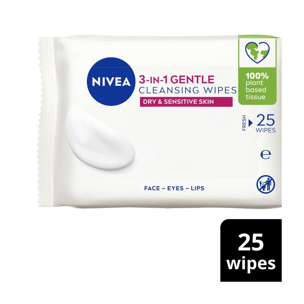 Buy Nivea Gentle Cleansing Wipes Dry & Sensitive Skin 25 pack Coles