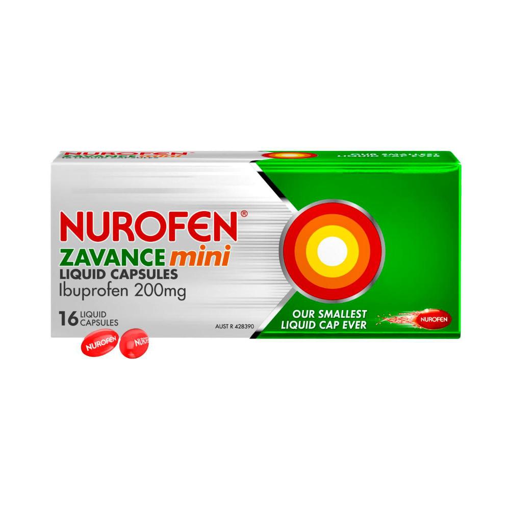 Nurofen Zavance Mini Liquid Caps | 16 Pack