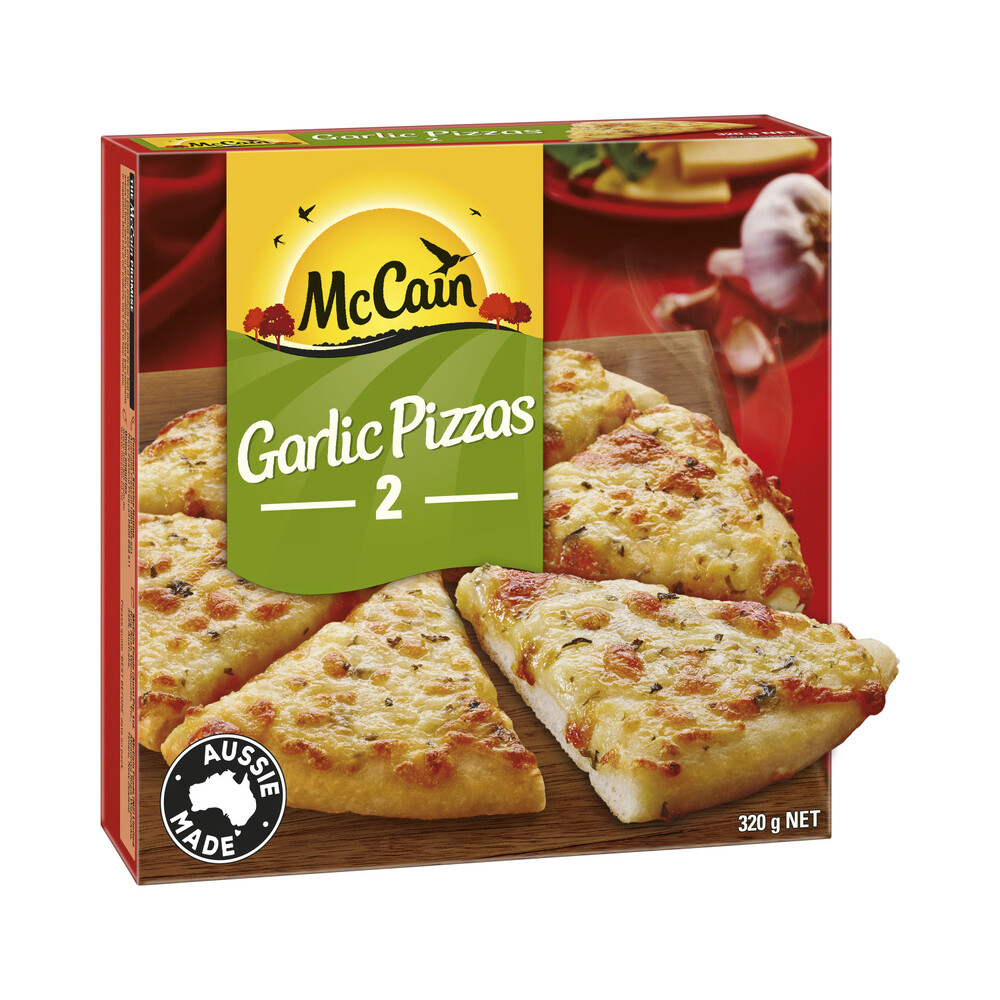 Buy McCain Frozen Garlic Pizza 2 Pack 320g Coles