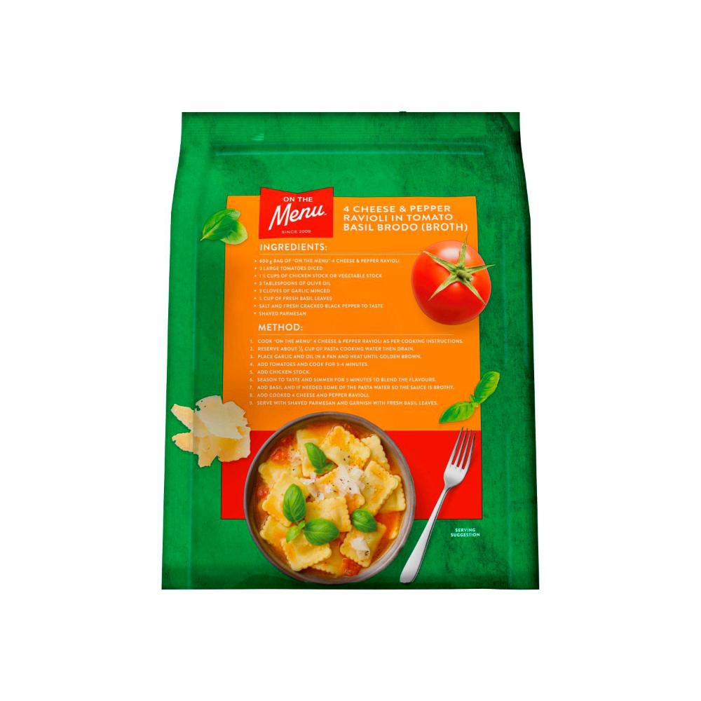 Buy On The Menu Fresh Pasta 4 Cheese & Cracked Pepper Ravioli 600g | Coles